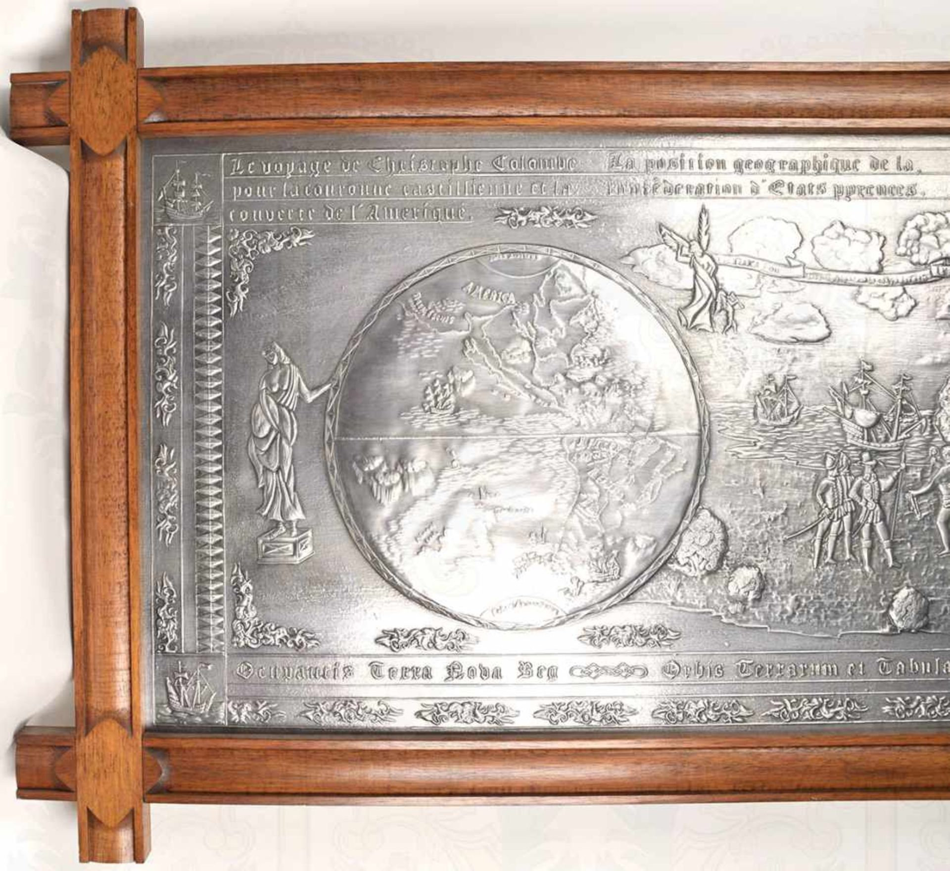 WANDRELIEF „OCUPANTIS TERRA NOVA“, erhabene Darstellung der Landung von Christoph Kolumbus in - Image 3 of 4