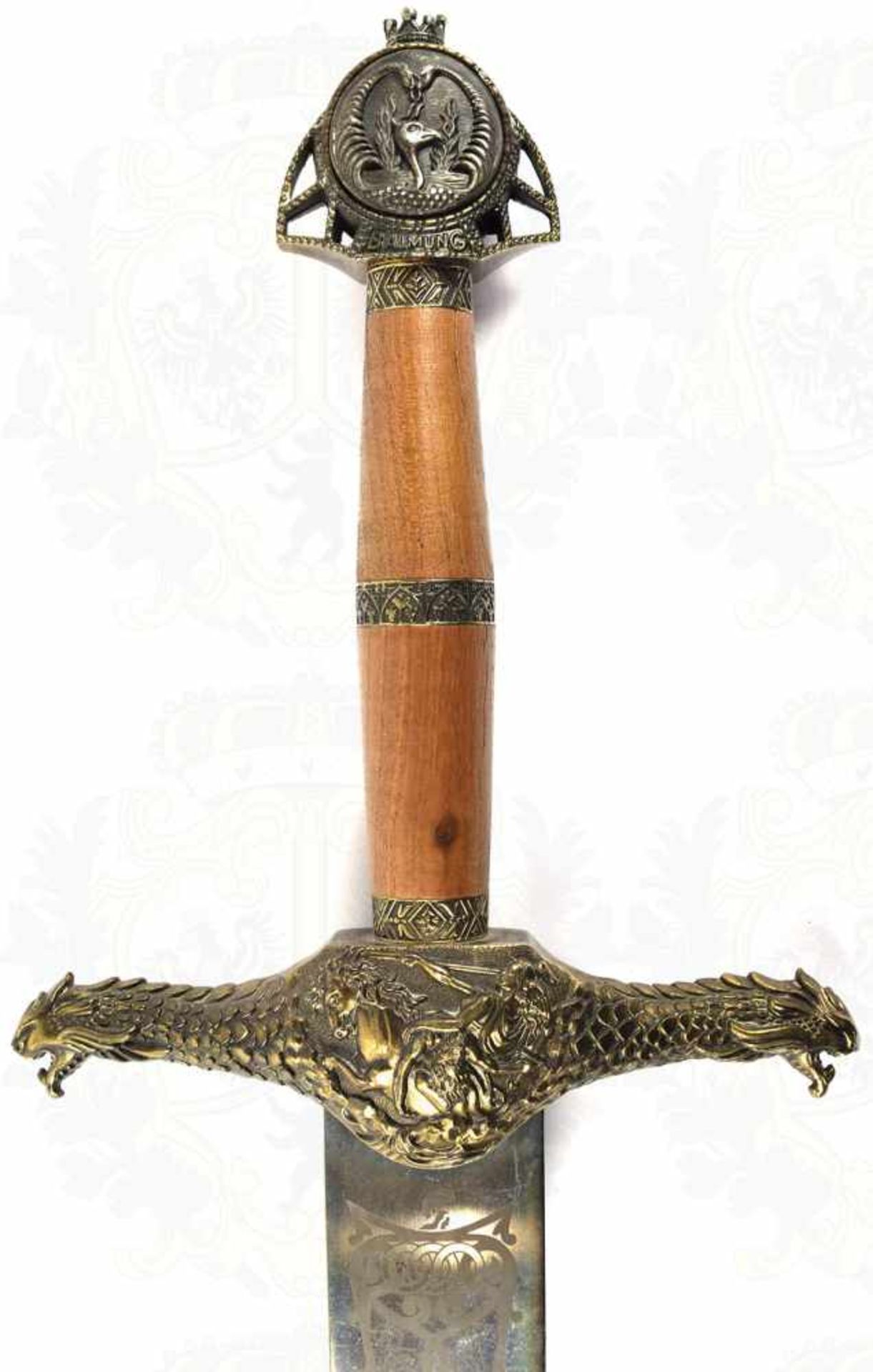 SCHWERT „BALMUNG“, (Schwert Siegfrieds), Stahlklinge, zu 3/4 zweischneidig, Fehlschärfe beids. mit - Bild 2 aus 2