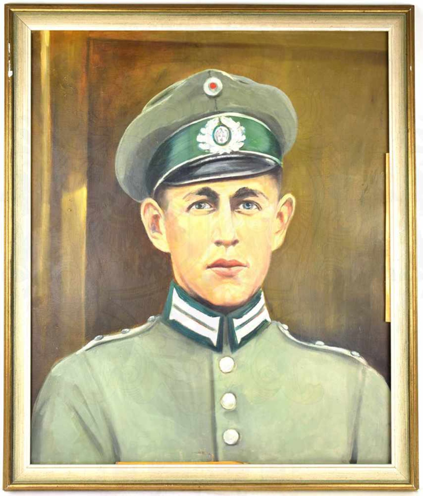 PORTRAIT EINES OBERFELDWEBELS DER INFANTERIE, Ölfarbe auf Leinwand, realistische Darstellung in