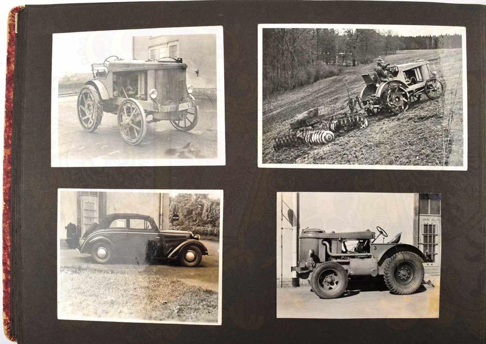 3 FOTOALBEN EINES AUTOINGENIEURS, gesamt 395 Fotos, ca. 1925-1955, teils AK bis A 5, viele PKW, auch - Bild 14 aus 14