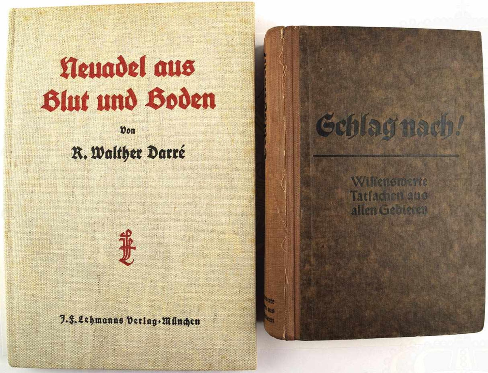 2 TITEL, Neuadel aus Blut und Boden; Schlag nach!, München/Leipzig 1934/1939, ges. ca. 950 S.,