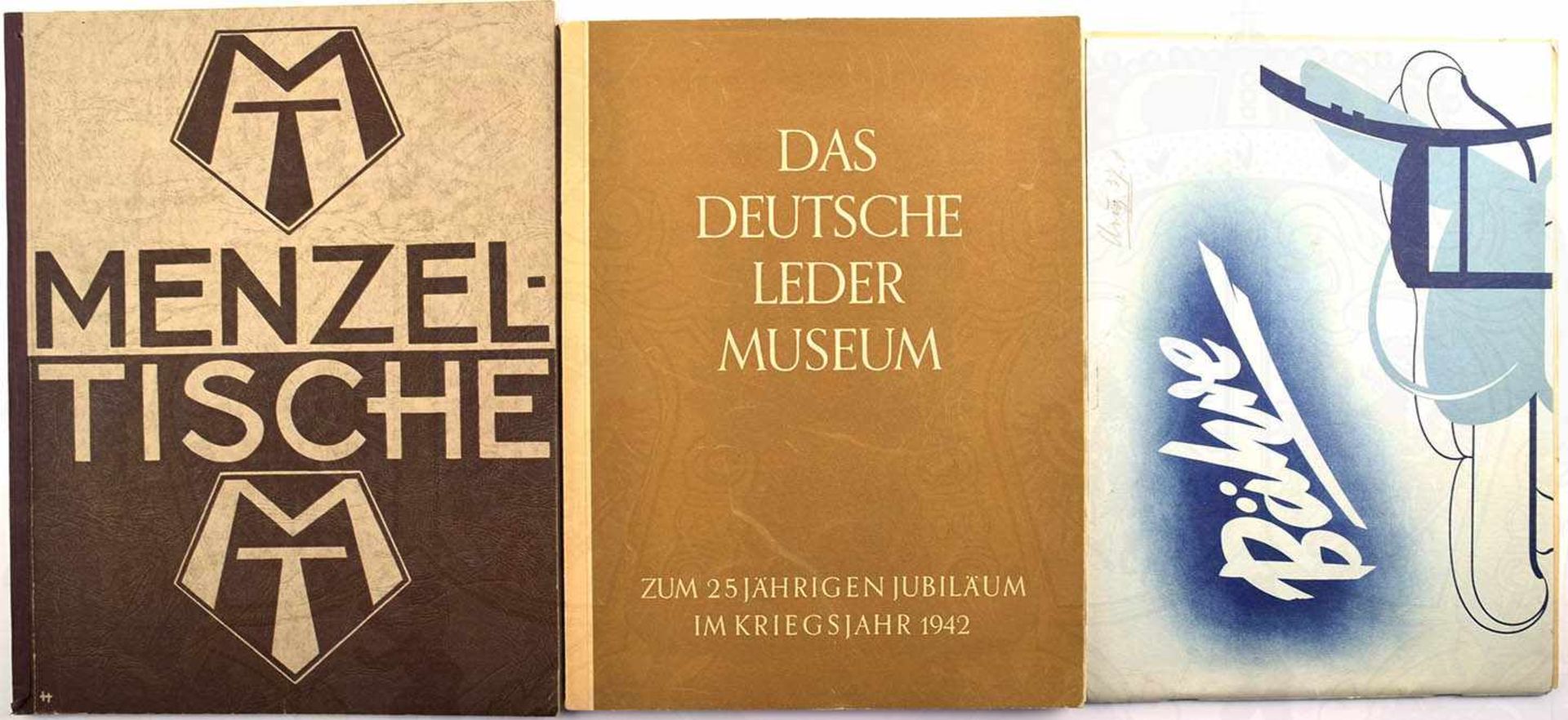 3 TITEL, Das Deutsche Ledermuseum, 1944, Vorsatz m. Widmung u. Tinten-OU des Gründers Hugo