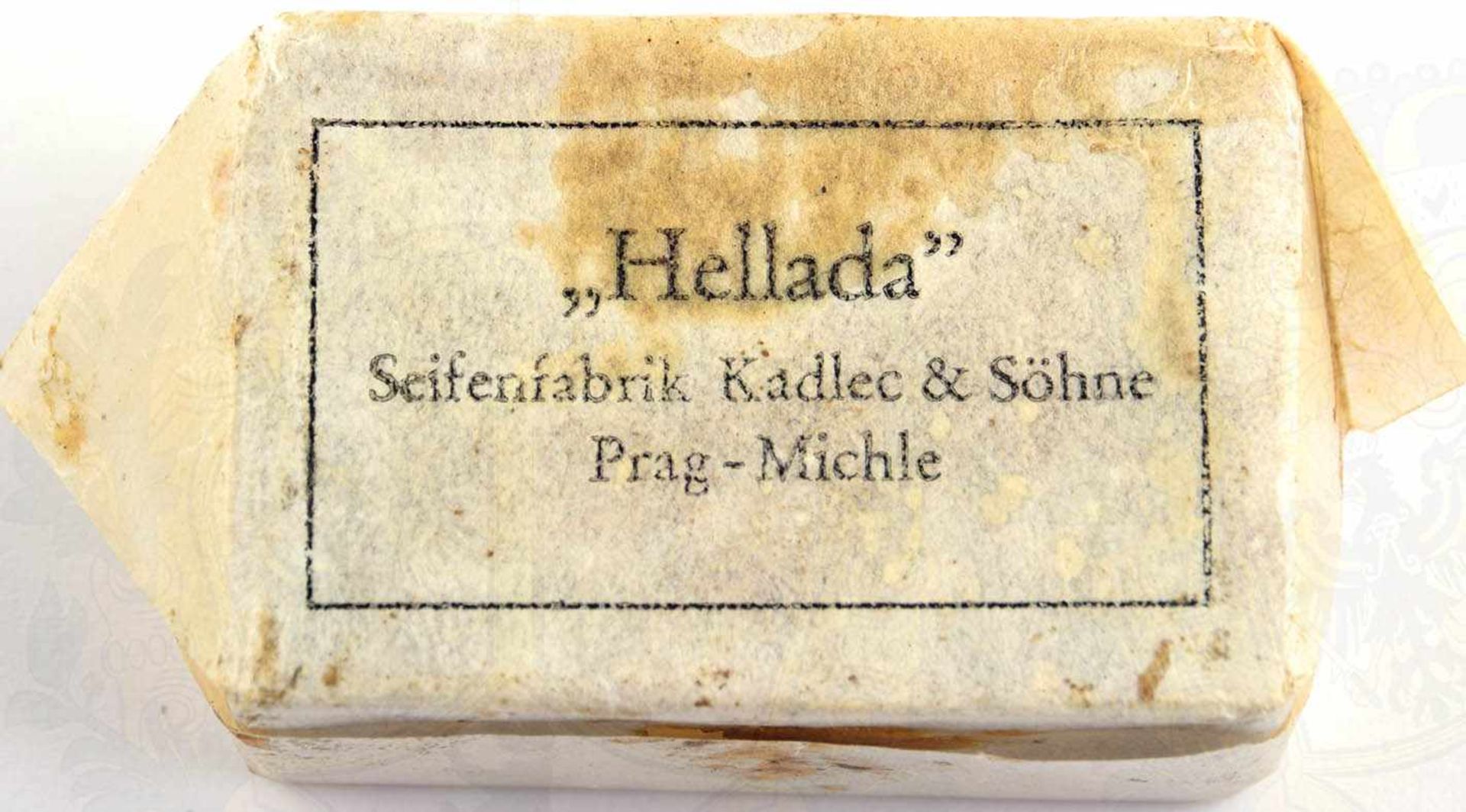 PÄCKCHEN KERNSEIFE, SS-Packung m. Aufruck u. Herst. „Hellada Seifenfabrik Kadlec &. Söhne Prag- - Bild 2 aus 2