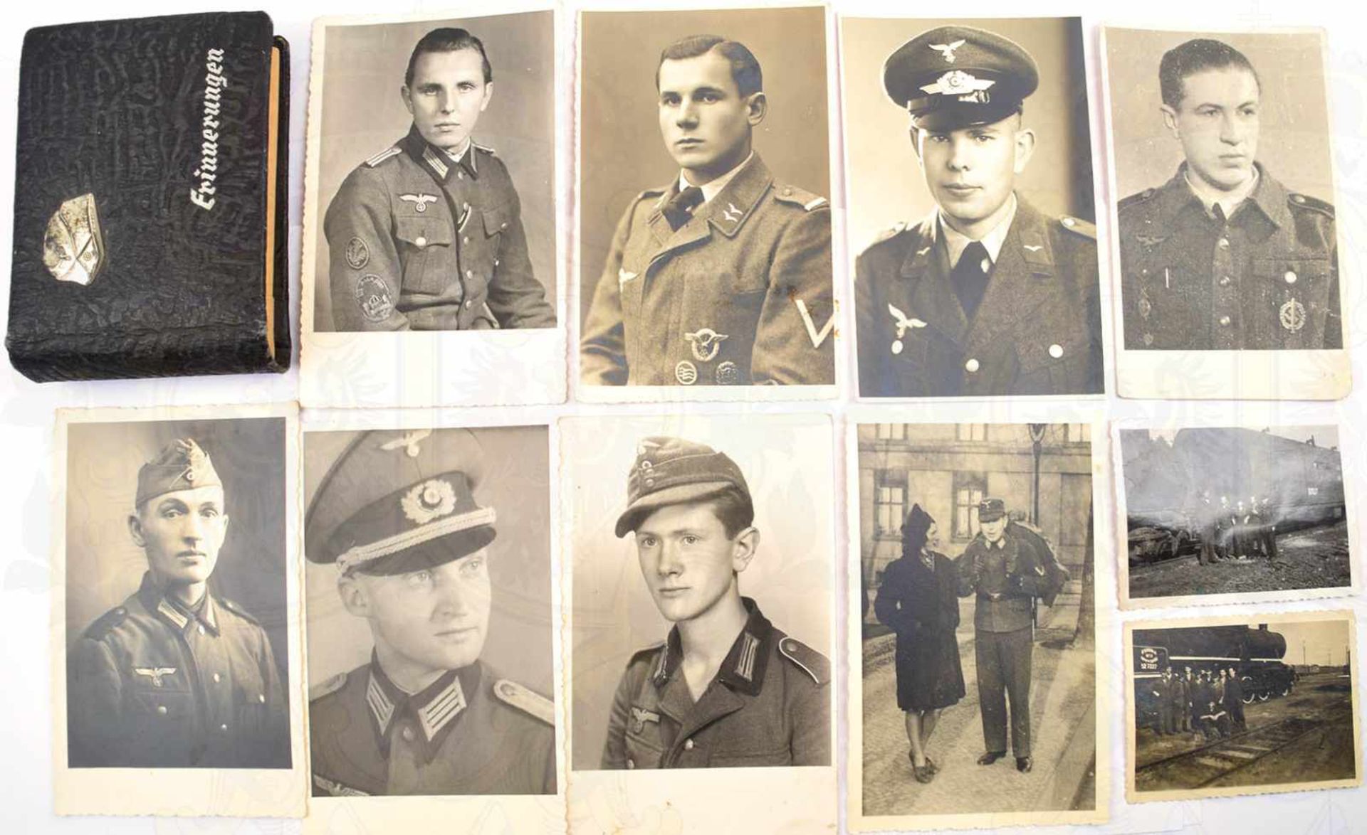 SAMMLUNG 45 FOTOS 1941-1944, meist Heer, etwas Feuerwehr u. HJ, Offiziere, Mannschaften, Eisenbahn-