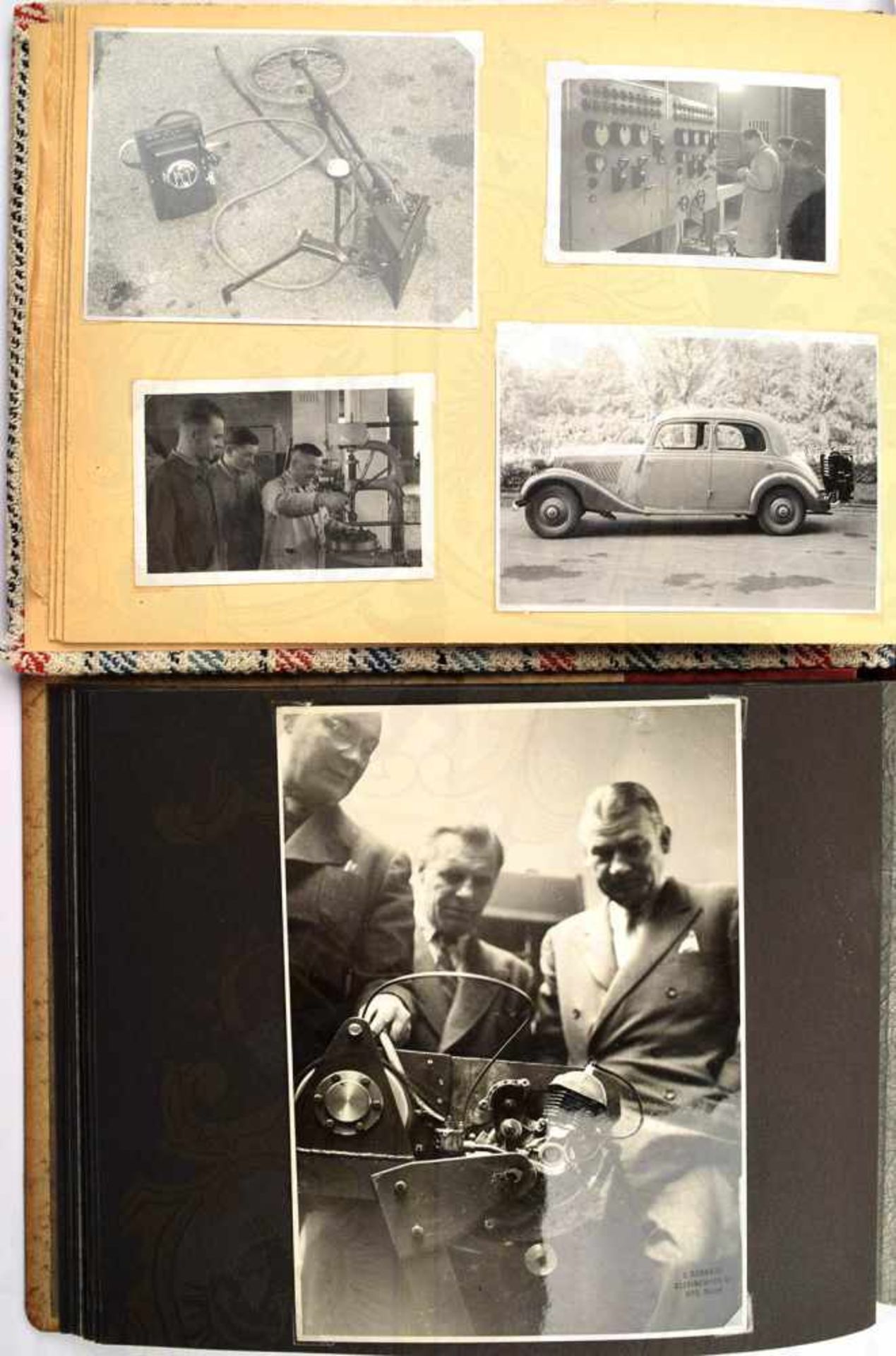 3 FOTOALBEN EINES AUTOINGENIEURS, gesamt 395 Fotos, ca. 1925-1955, teils AK bis A 5, viele PKW, auch - Bild 3 aus 14