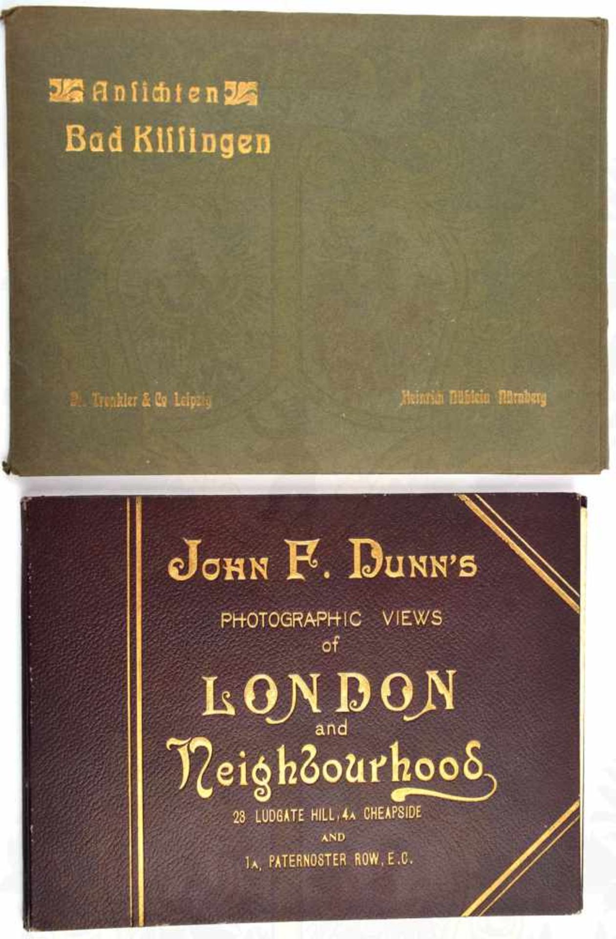 2 BILDBÄNDE: „London and Neighbourhood“, um 1897, 24 Fotodrucke, goldgepr. GLn.; „Ansichten Bad