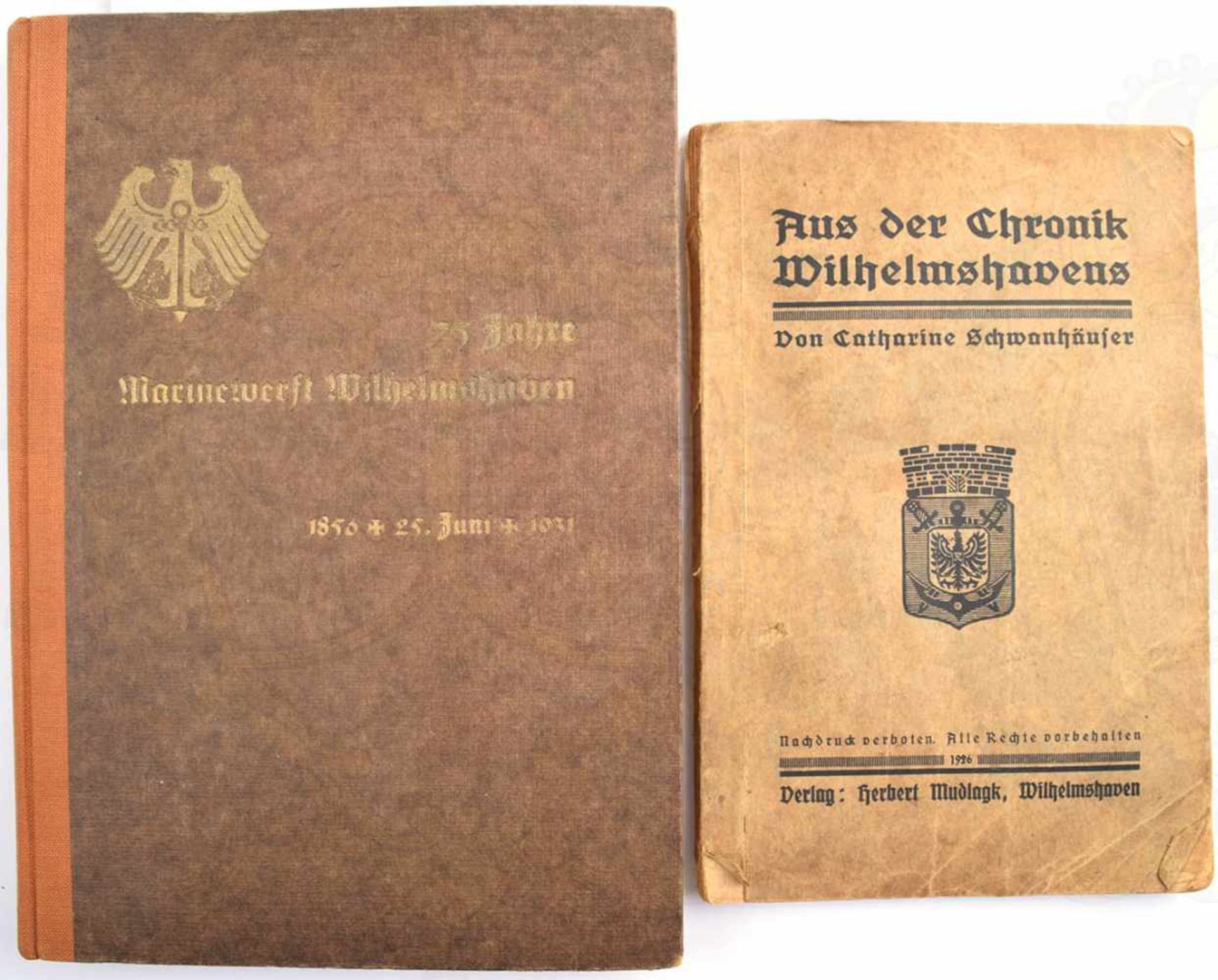 2 TITEL WILHELMSHAVEN, 75 Jahre Marinewerft Wilhelmshaven 1931, 99 S., Fotos, Verzeichnis d.