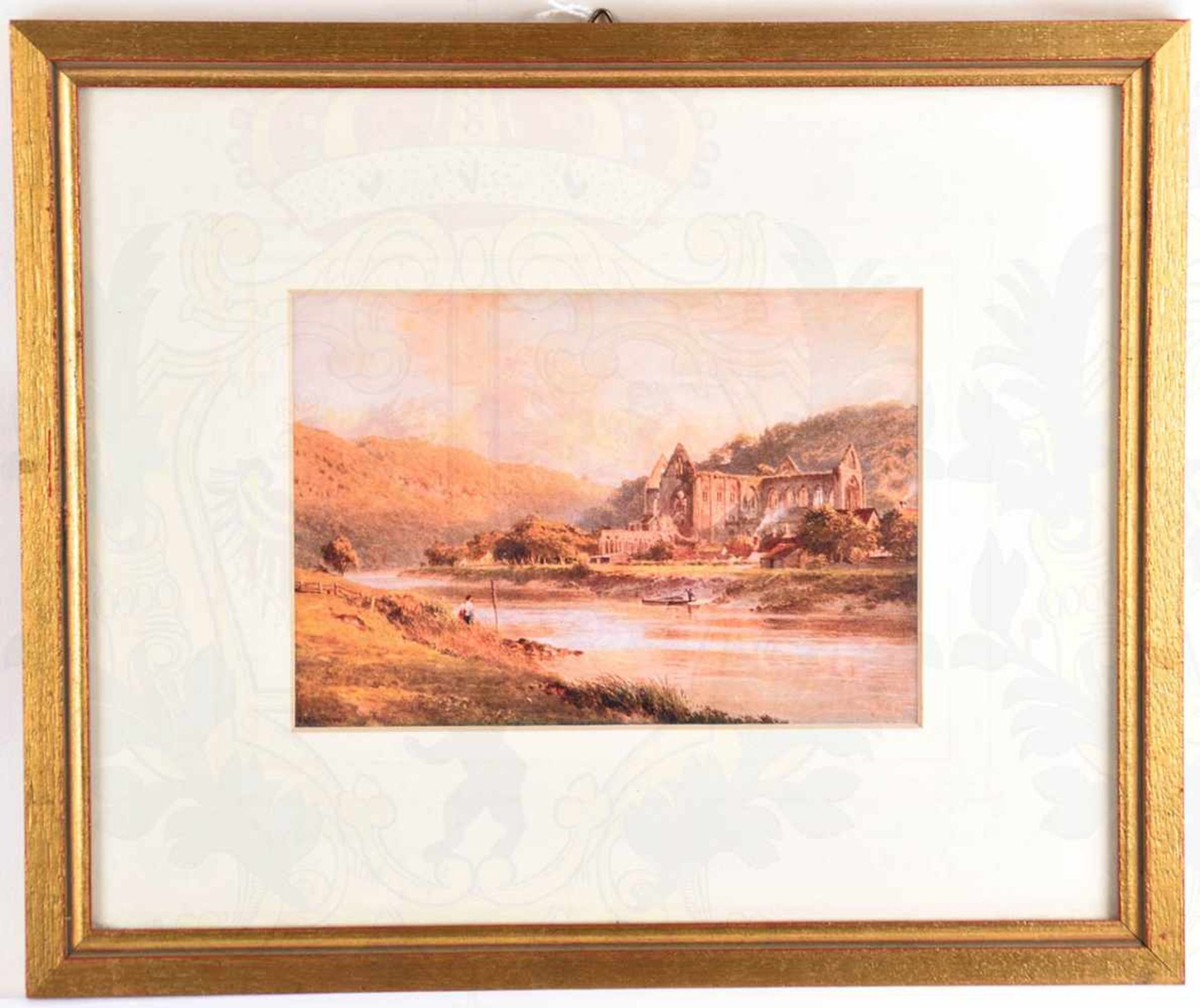 2 LANDSCHAFTS-AQUARELLE, Reprints, „Tintern Abbey“ u. „The Ferry at Tintern“, nach Harold Sutton - Bild 2 aus 2