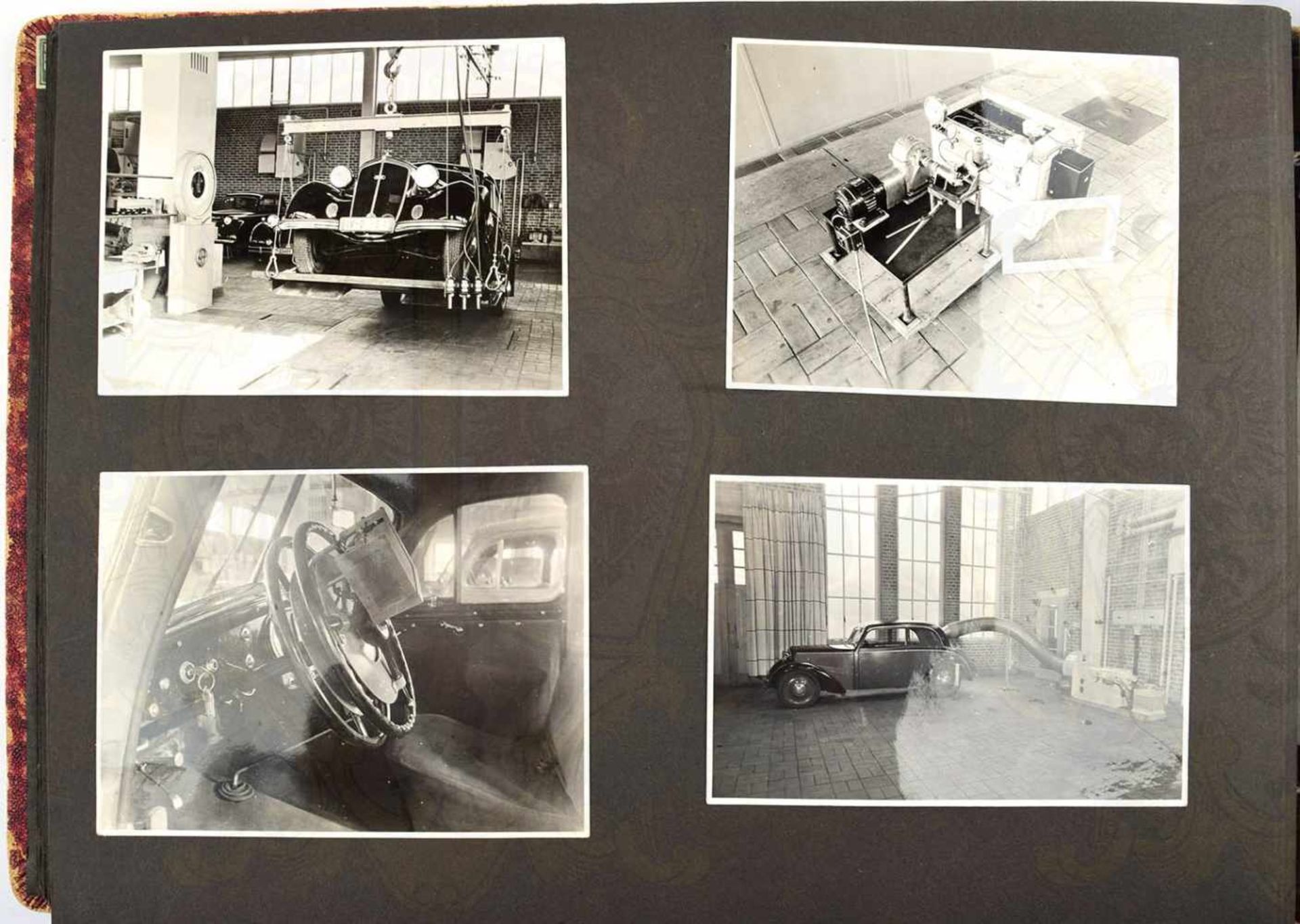 3 FOTOALBEN EINES AUTOINGENIEURS, gesamt 395 Fotos, ca. 1925-1955, teils AK bis A 5, viele PKW, auch - Bild 12 aus 14