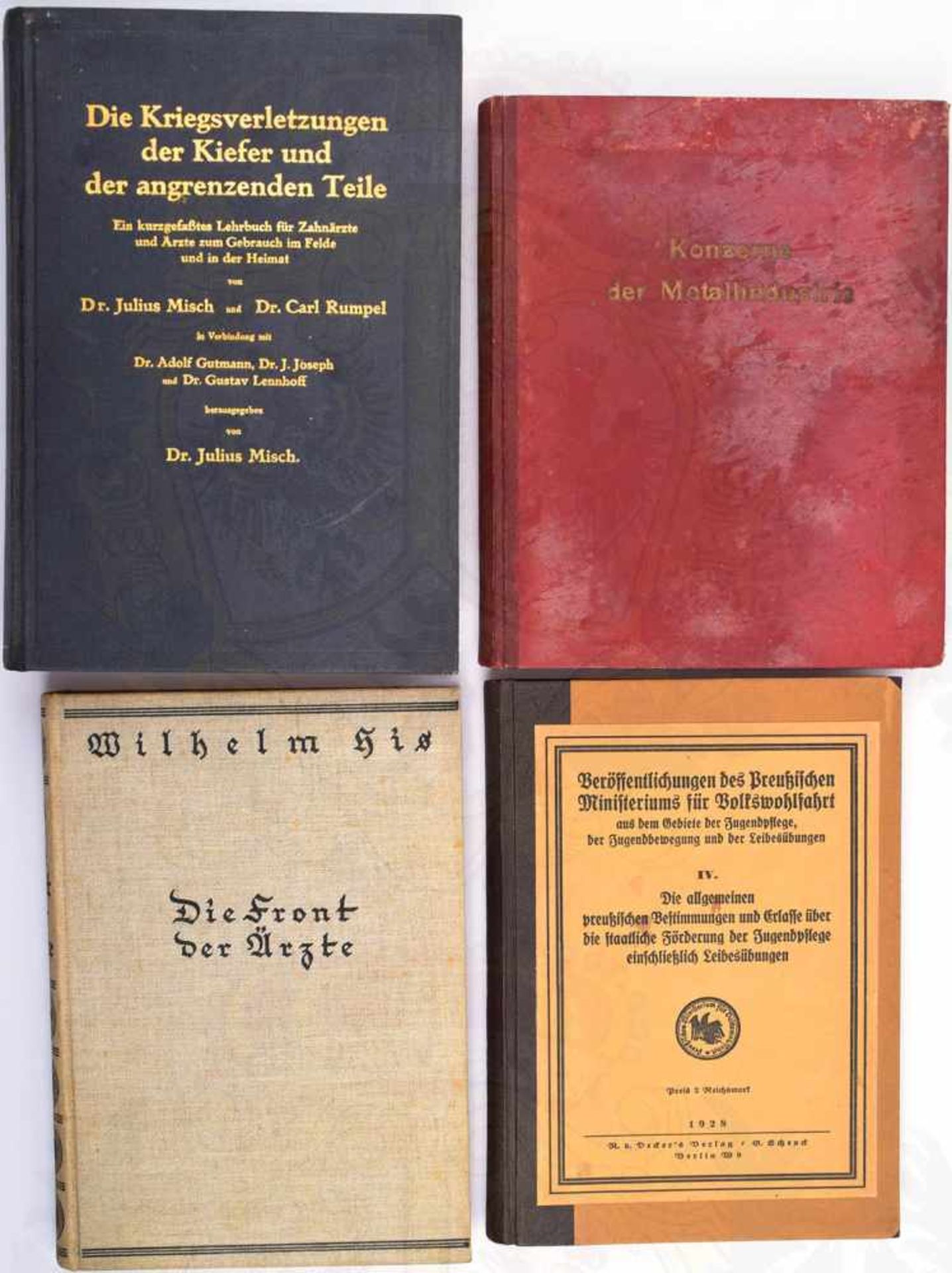 4 TITEL, Veröffentlichungen d. Preuß. Ministeriums f. Volkswohlfahrt; Die Front d. Ärzte;