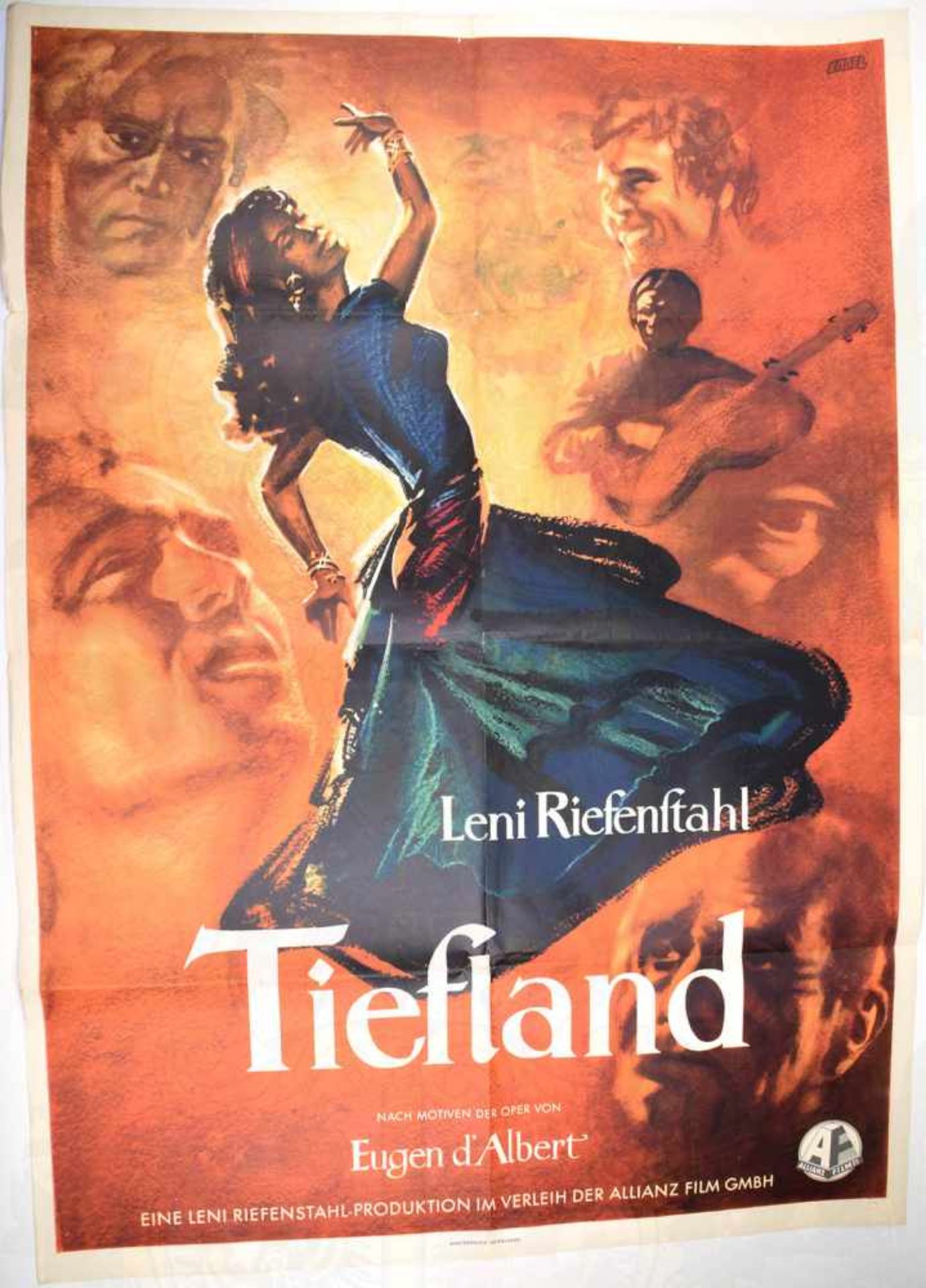 FILMPLAKAT - TIEFLAND, v. Leni Riefenstahl, farb., 85x61cm, (Uraufführung 1954, Drehbeginn 1940,