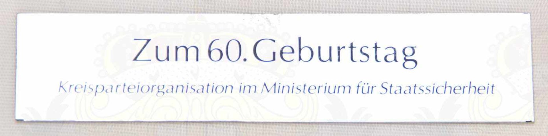 EHRENPLAKETTE ZUM 60. GEBURTSTAG, Böttger Steinzeug, reliefierte Abb. d. Sowjet. Ehrenmal - Bild 2 aus 2