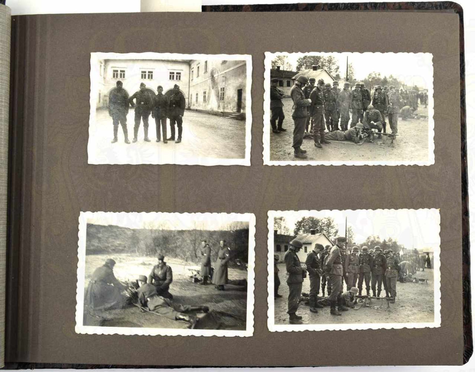 FOTOALBUM SCHÜTZEN-RGT. 10, 1939/1940, 118 Fotos u. 6 AK, Ausbildung, Sport, Schießübungen mit - Bild 2 aus 4