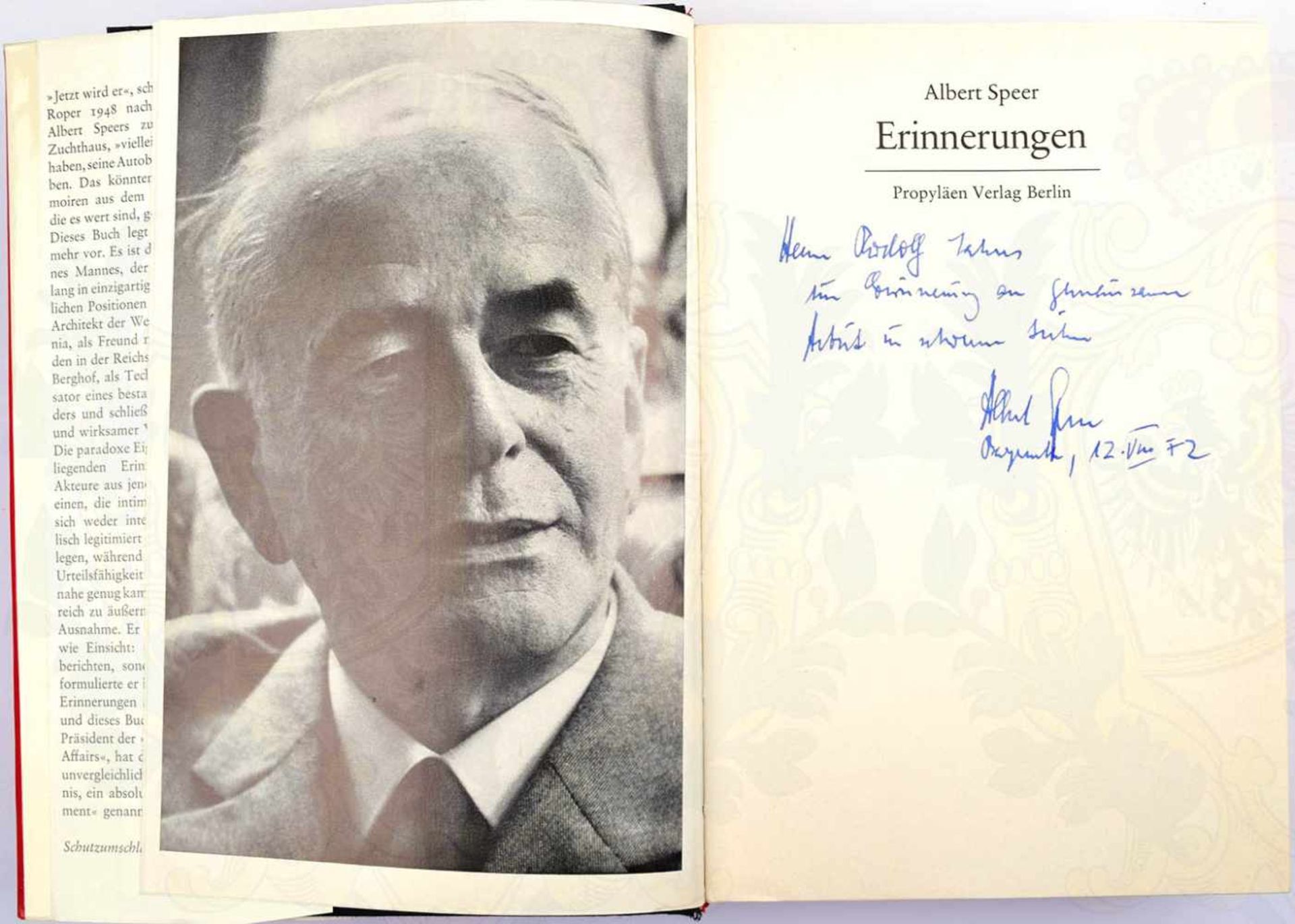 SPEER, ALBERT, (1905-1981), dt. Architekt und Reichsminister für Rüstung u. Kriegsproduktion, - Image 2 of 2