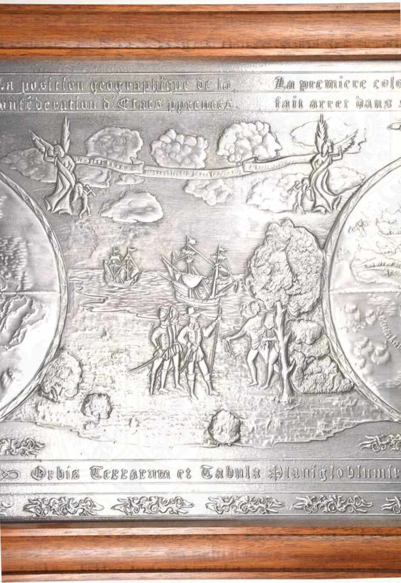 WANDRELIEF „OCUPANTIS TERRA NOVA“, erhabene Darstellung der Landung von Christoph Kolumbus in - Bild 4 aus 4