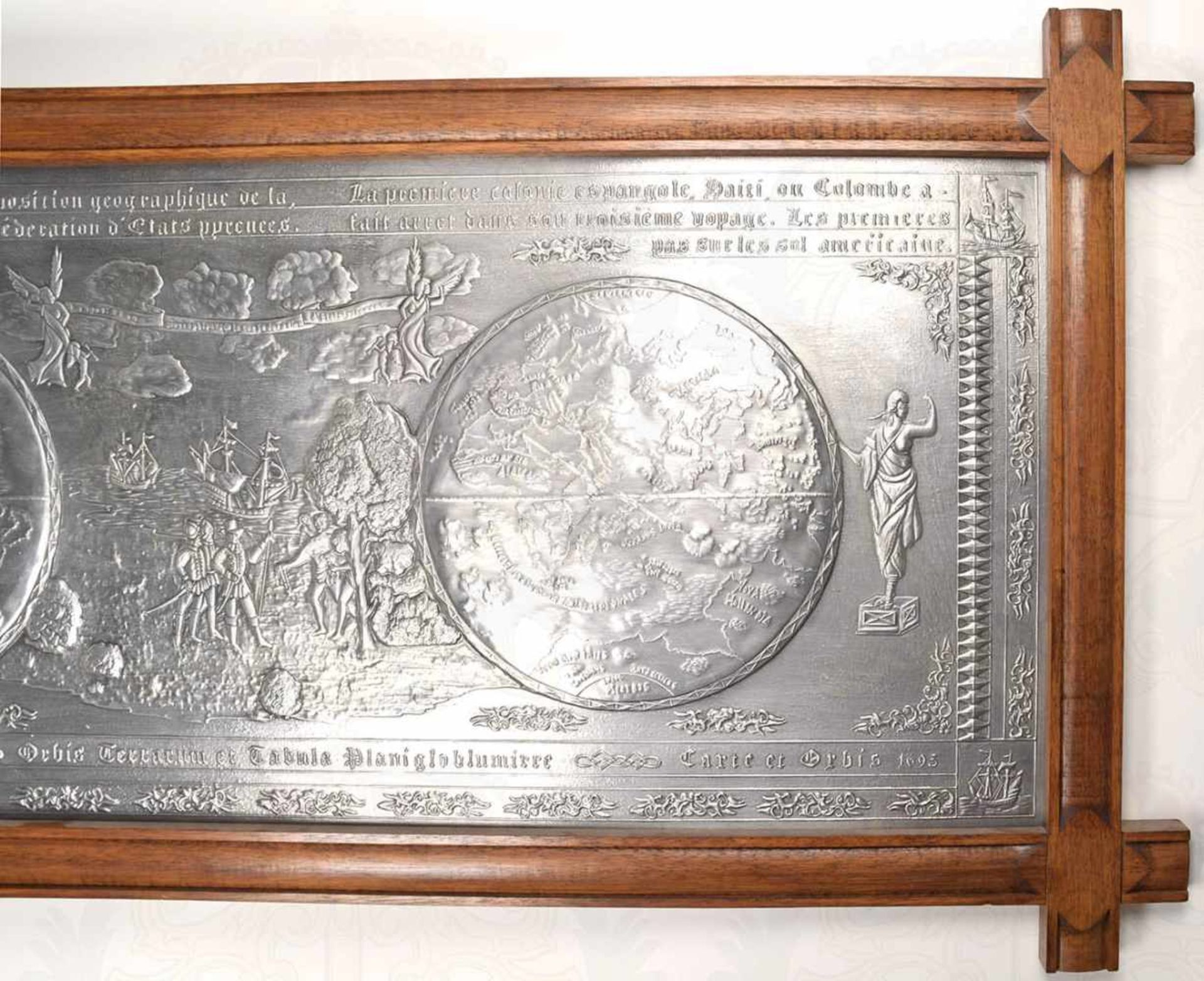 WANDRELIEF „OCUPANTIS TERRA NOVA“, erhabene Darstellung der Landung von Christoph Kolumbus in - Bild 2 aus 4