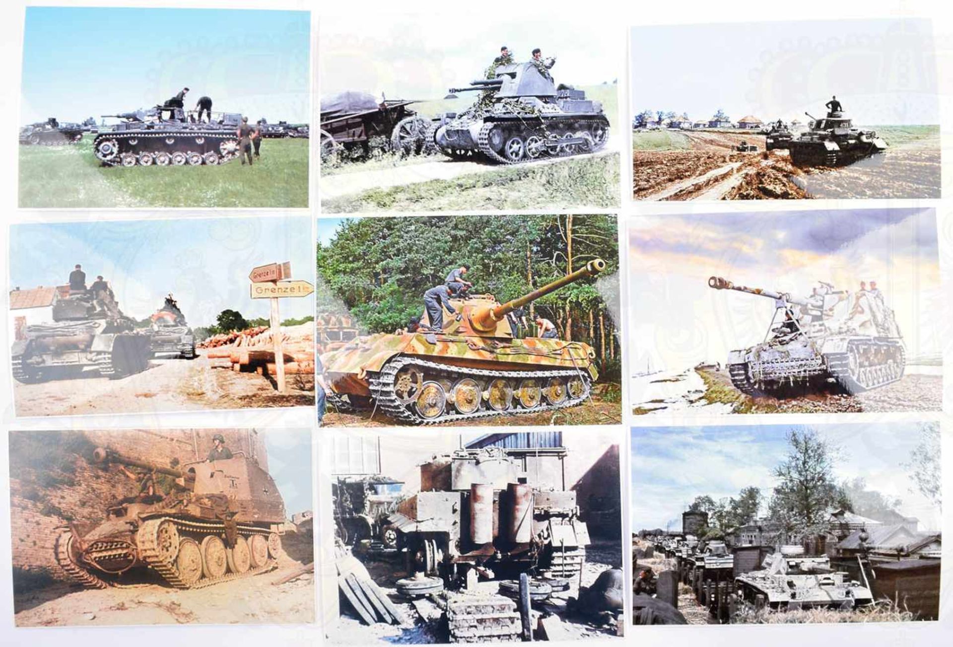 40 REPRO-FARBFOTOS PANZERWAGEN, teils unveröffentlicht, Negative nicht mehr existent, Panzer III