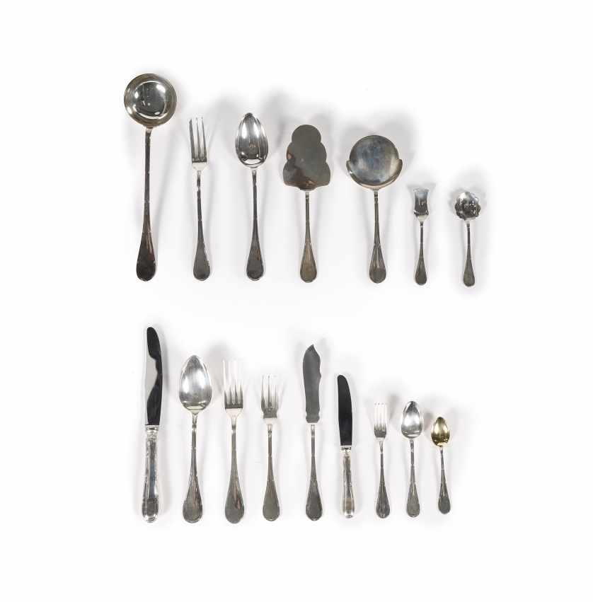 Spanish cutlery of twelve and eight services in silver, midSpanish cutlery of twelve and eight