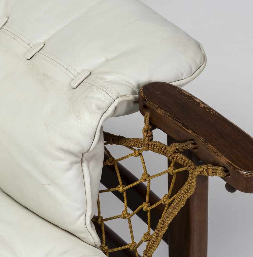 Jean Gillon, "Captain's" armchair with ottoman, Rosewood, sJean GillonIasi, 1919 - Sao Paulo, 2007" - Image 3 of 8