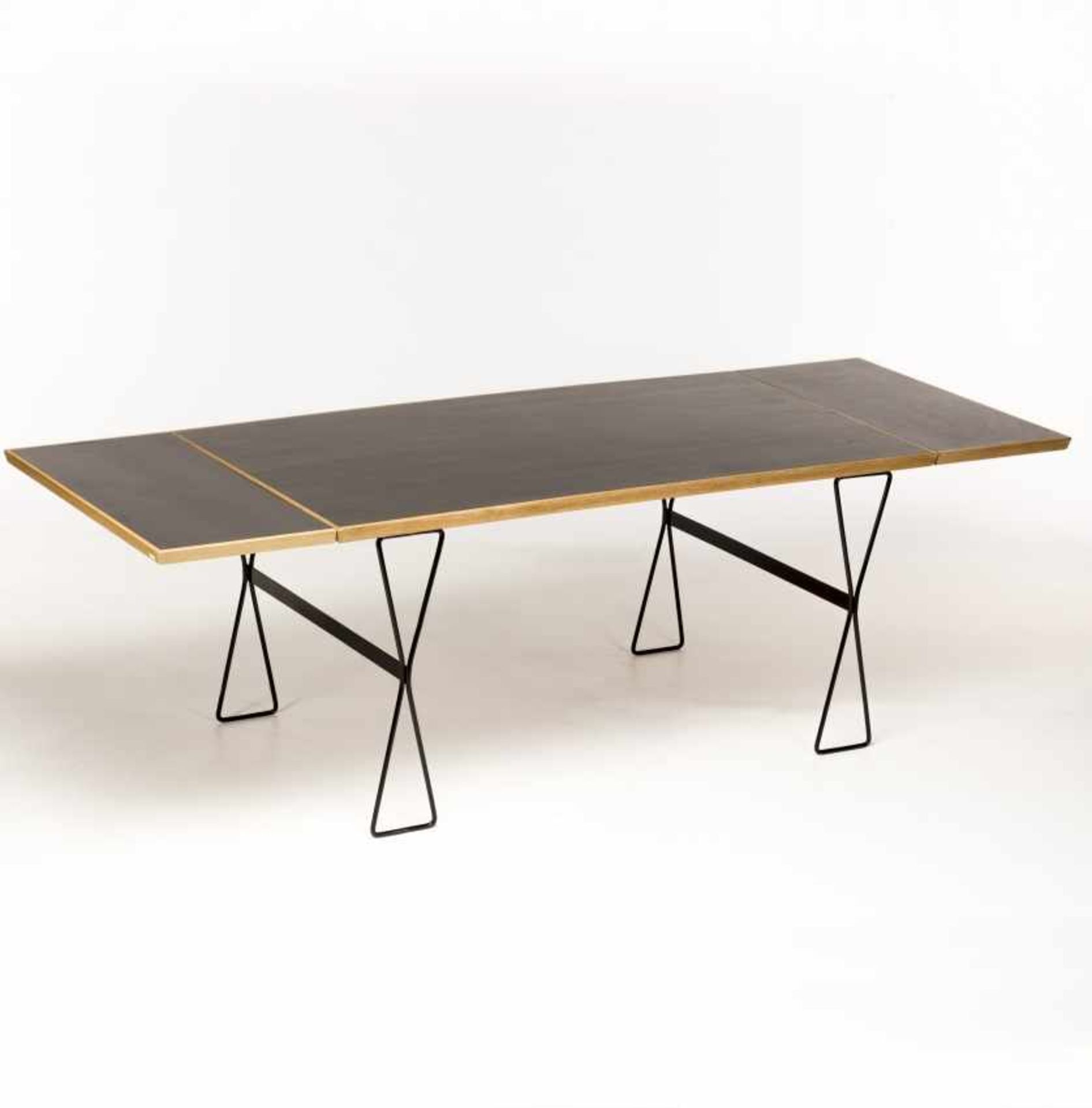 Dining table in oak, laminate and lacqured steel, circa 198Dining table in oak, laminate and - Bild 4 aus 6