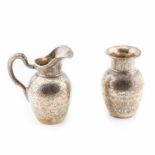 Spanish silver jug and vase set, first half of the 20th CenSpanish silver jug and vase set, first