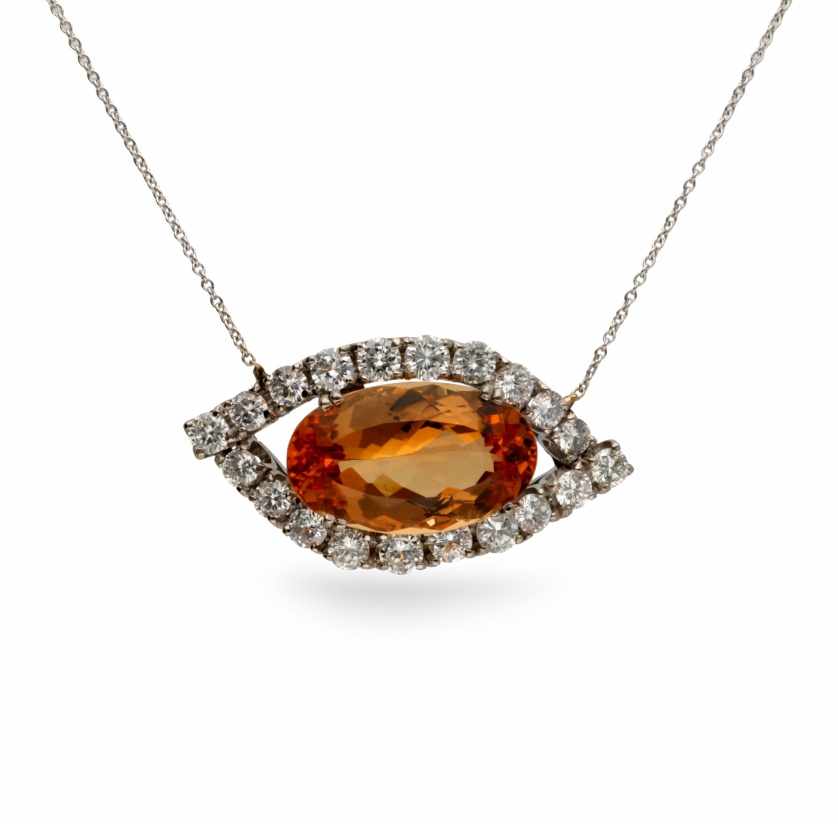 Pendant with orange topaz and diamondsPendant with orange topaz and diamondsWhite gold, brilliant