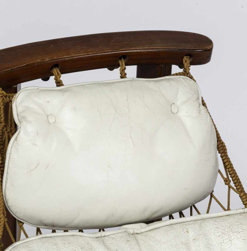Jean Gillon, "Captain's" armchair with ottoman, Rosewood, sJean GillonIasi, 1919 - Sao Paulo, 2007" - Image 5 of 8