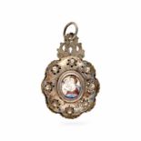 Silver reliquary pendant, 18th CenturySilver reliquary pendant, 18th Century Silver and central