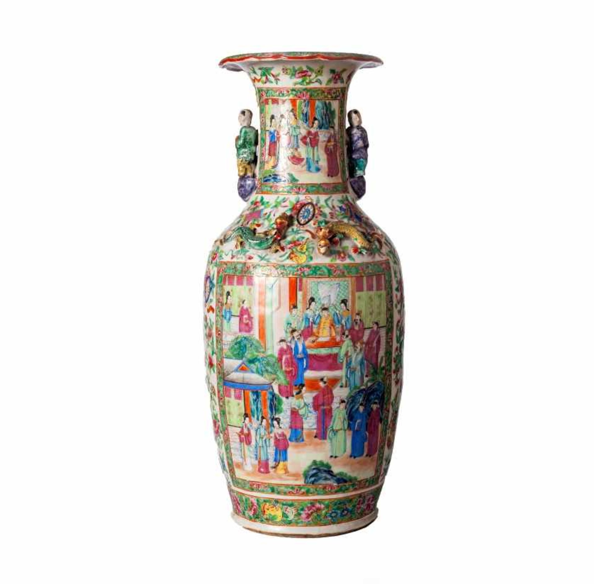 Chinese vase in Canton porcelain, 19th CenturyChinese vase in Canton porcelain, 19th Century59 cm ( - Bild 2 aus 2