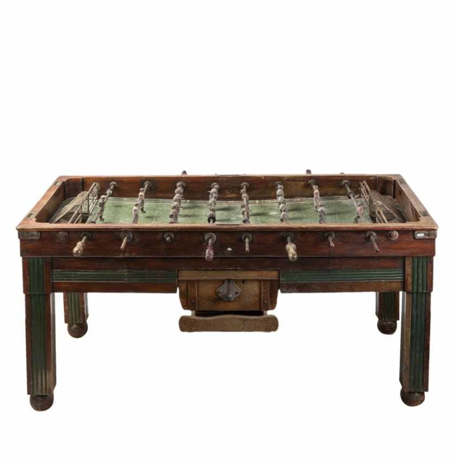 Spanish table football in wood and metal, circa 1940Spanish table football in wood and metal,