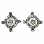 Diamonds earrings, 19th CenturyDiamonds earrings, 19th Century Silver and old brilliant and old