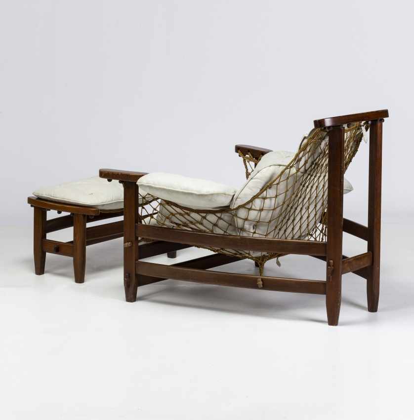 Jean Gillon, "Captain's" armchair with ottoman, Rosewood, sJean GillonIasi, 1919 - Sao Paulo, 2007" - Image 6 of 8