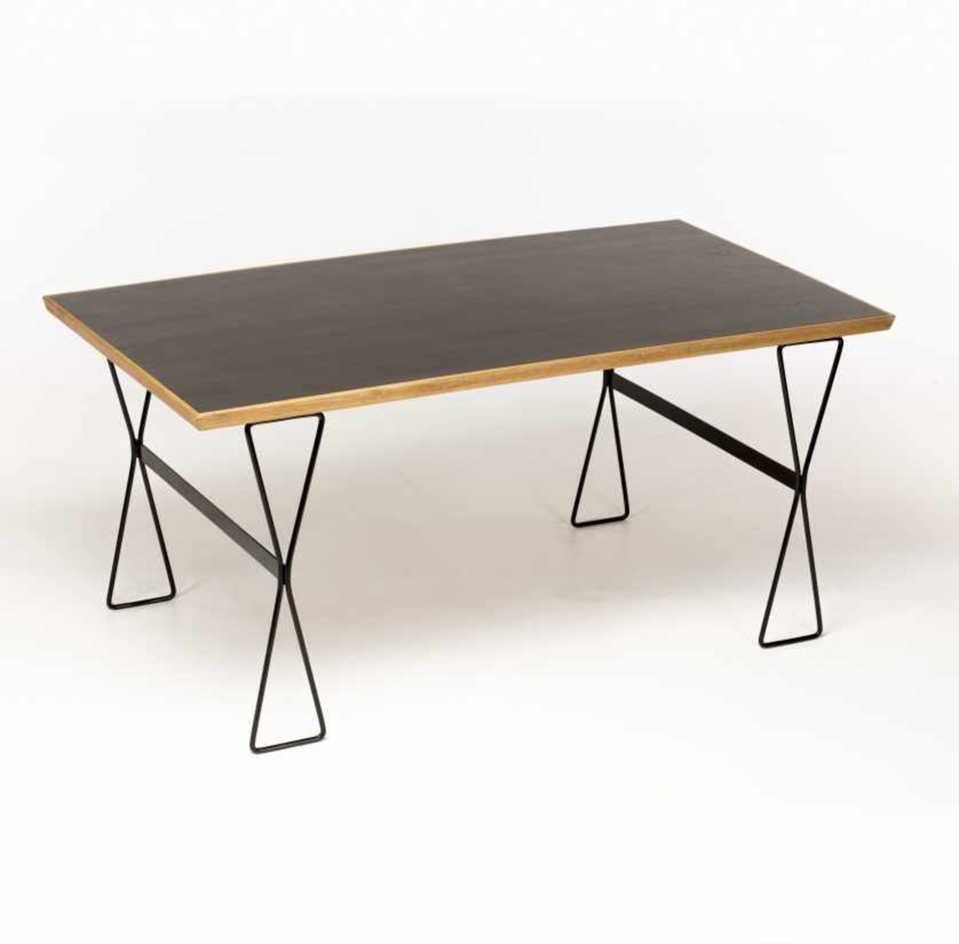 Dining table in oak, laminate and lacqured steel, circa 198Dining table in oak, laminate and - Bild 2 aus 6