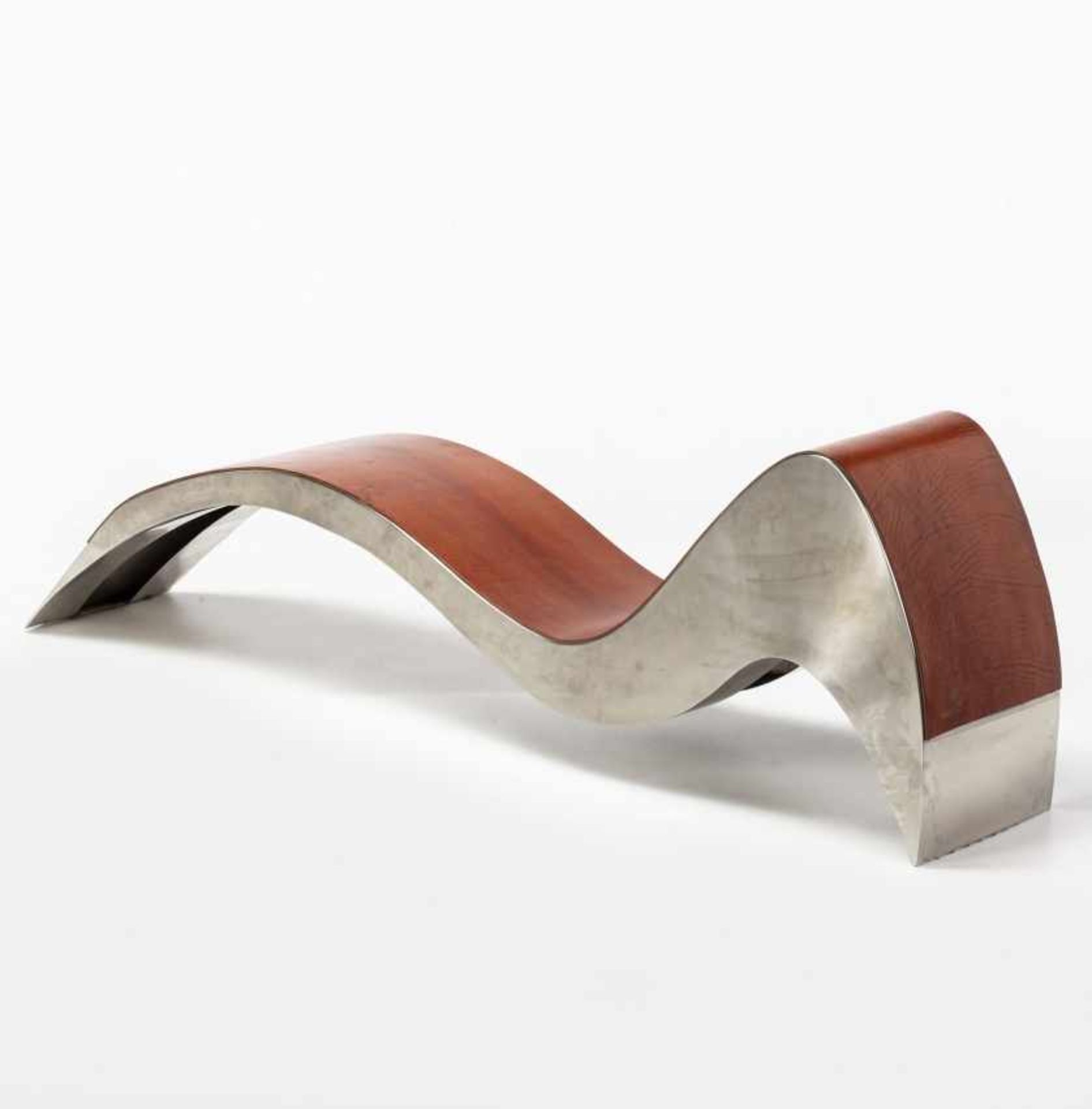 "Wave" chaise longue in chromed steel and leather, design a"Wave" chaise longue in chromed steel and - Bild 7 aus 8