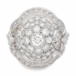 Diamonds bombée ringDiamonds bombée ringWhite gold and brilliant and 8/8 cut diamonds, 1.24 cts. 9.6