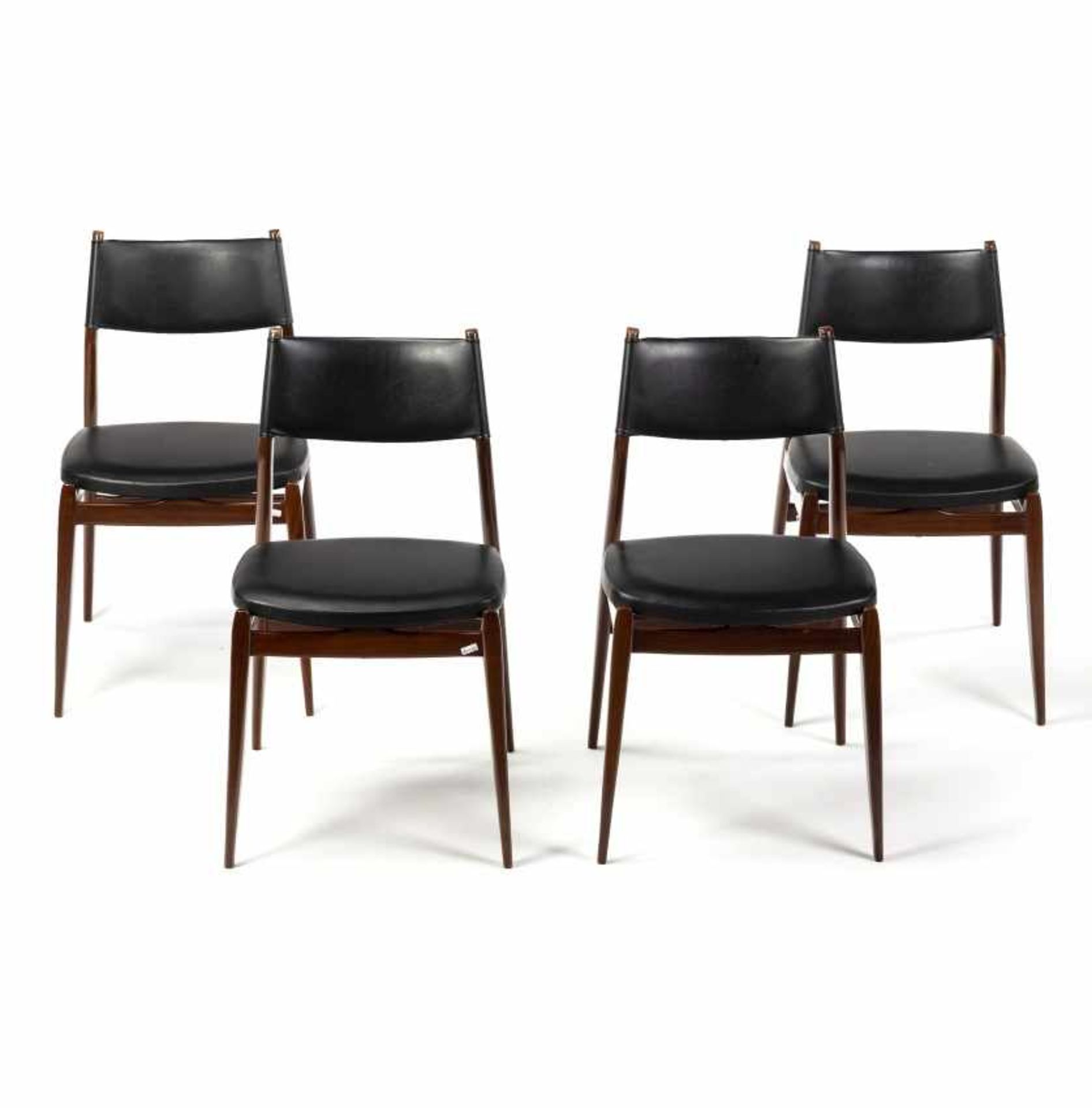 Set of four Danish chairs in teak and original upholstery iSet of four Danish chairs in teak and
