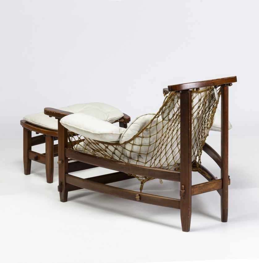 Jean Gillon, "Captain's" armchair with ottoman, Rosewood, sJean GillonIasi, 1919 - Sao Paulo, 2007" - Image 7 of 8