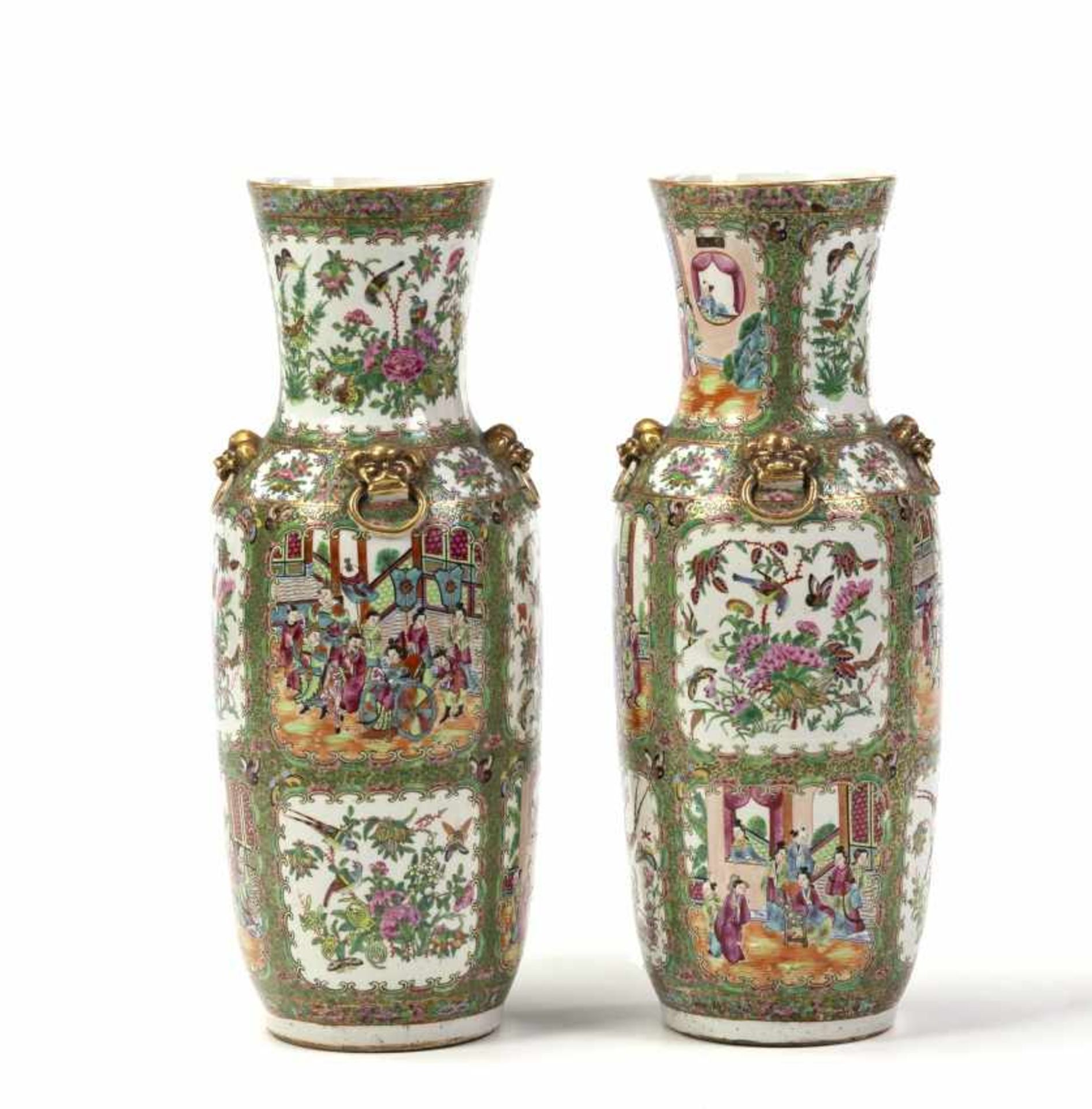 Pair of Chinese vase in Canton porcelain, late 19th CenturyPair of Chinese vase in Canton porcelain,