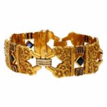 Noucentist gold bracelet, circa 1930Noucentist gold bracelet, circa 1930Gold and white gold and