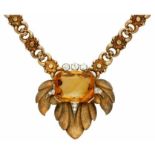 Gold-plated silver and citrine pendant, first third of theGold-plated silver and citrine pendant,