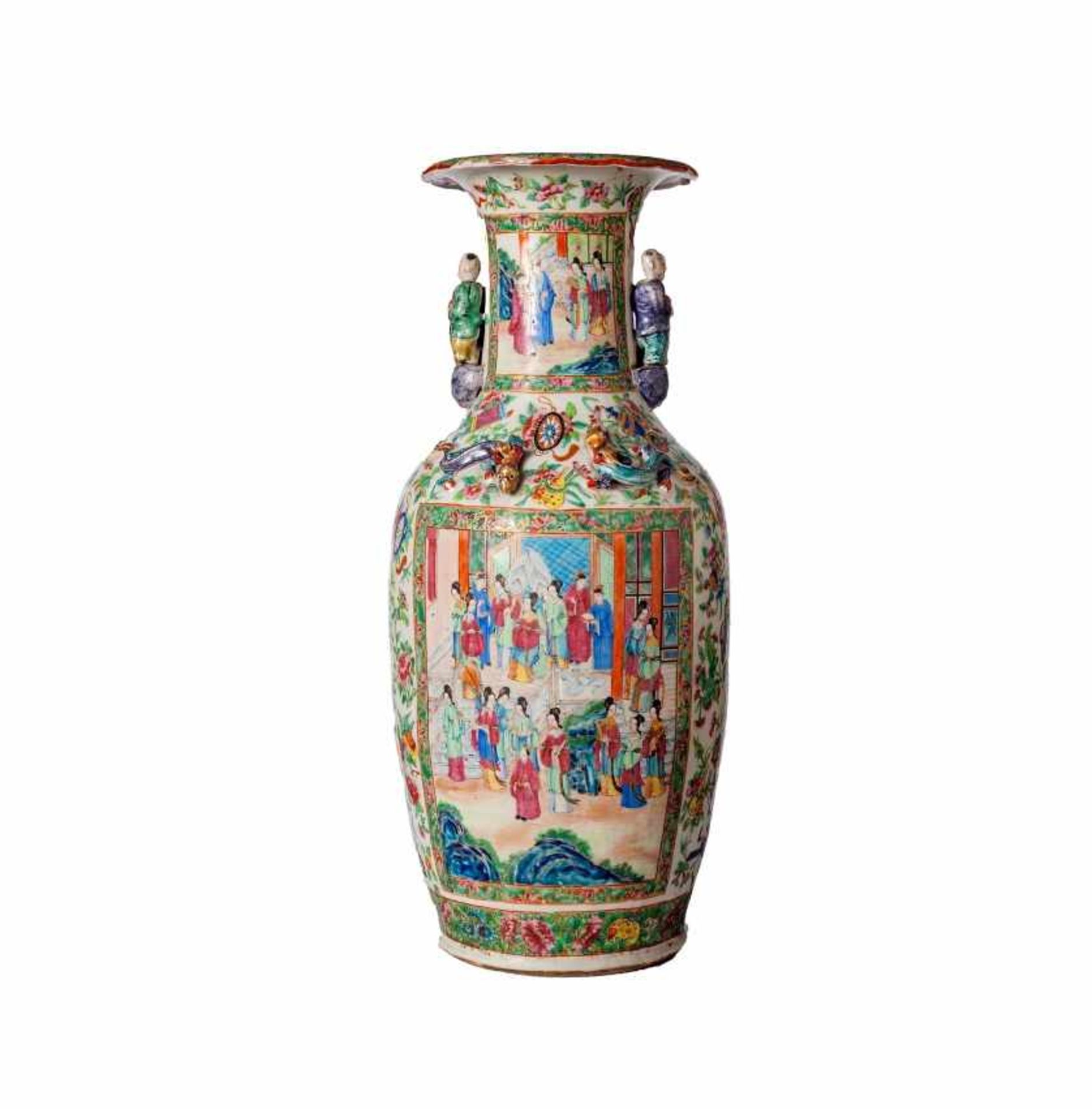 Chinese vase in Canton porcelain, 19th CenturyChinese vase in Canton porcelain, 19th Century59 cm (