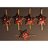 Movie Props - James Bond - Goldeneye - five prop Russian cap badges