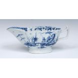 A large Worcester Fringed Tree pattern sauceboat, with pointed angular handle,