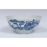 A rare Worcester The Plantation slop bowl, well painted with fence, foliage, building and ducks,