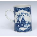 A Worcester Cracked Ice pattern cylindrical mug,