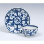 A Worcester Arcade pattern tea bowl and saucer,