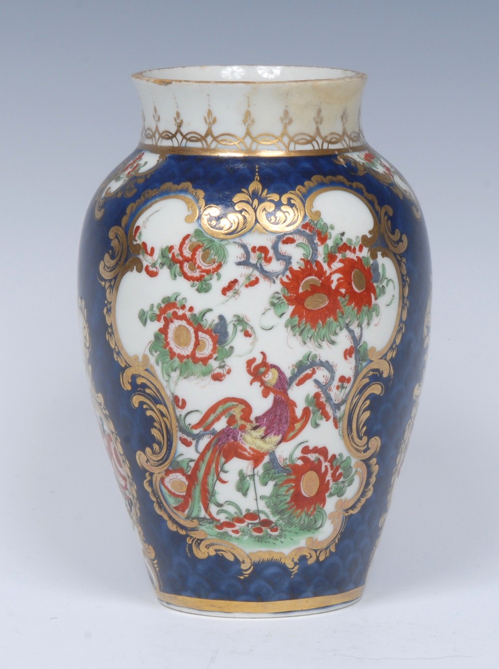 A Worcester Phoenix pattern ovoid vase, - Image 3 of 5