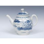 A Worcester Rock Strata Island pattern globular teapot and cover,