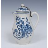 A Worcester Fence pattern milk jug and cover,
