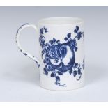 An English Porcelain Fruit Sprays pattern small cylindrical mug, possibly Coalport,